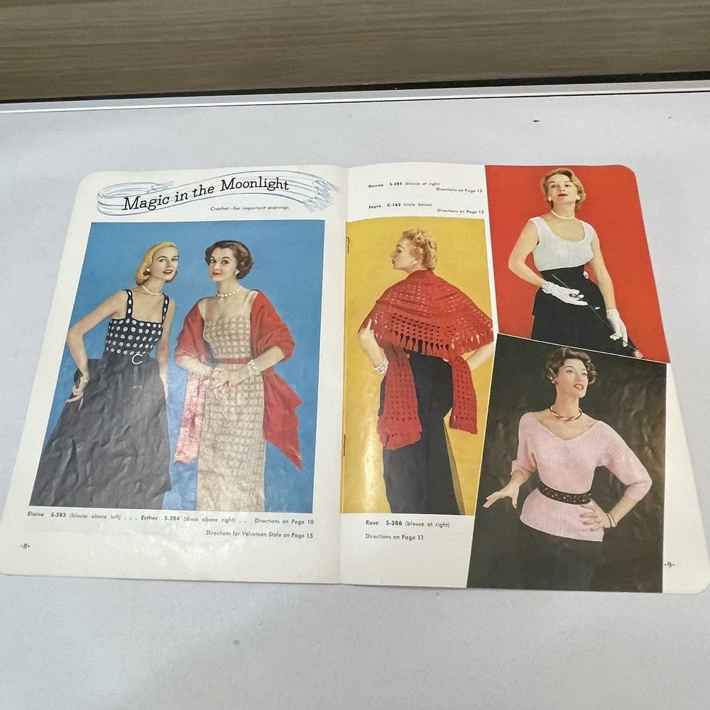 J. & P. Coats Clark's Book 296 Festive Stoles & Blouse Crochet Knitting Patterns
